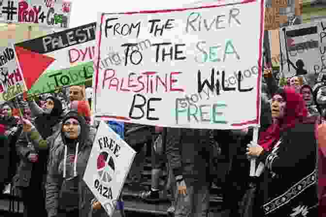 A Crowd Of People March In Solidarity With The Palestinian Cause, Carrying Signs And Chanting Slogans. Stories From Palestine: Narratives Of Resilience