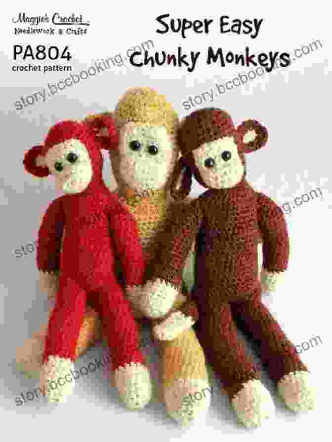 Adorable Crochet Chunky Monkey Made With Pattern Chunky Monkeys Pa804 Crochet Pattern Chunky Monkeys PA804 R