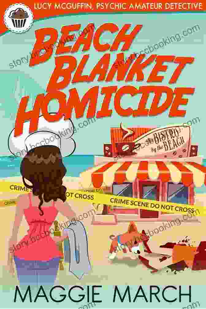 Book Cover Of Beach Blanket Homicide, Featuring A Beach Silhouette With A Dead Body And A Magnifying Glass Beach Blanket Homicide (Lucy McGuffin Psychic Amateur Detective 1)
