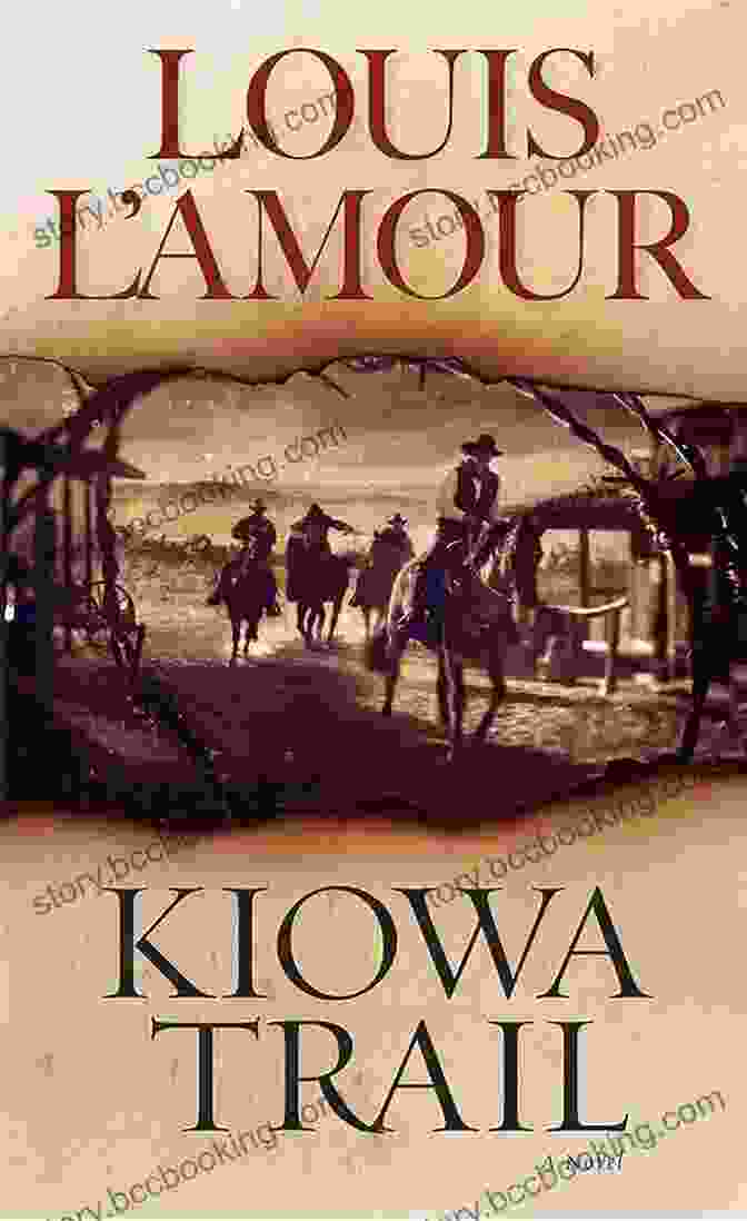 Louis L'Amour's Kiowa Trail Novel Cover: Depicting A Rugged Cowboy On Horseback, Galloping Through A Vast And Desolate Landscape, Symbolizing The Untamed Wilderness And The Challenges Waiting Within. Kiowa Trail: A Novel Louis L Amour