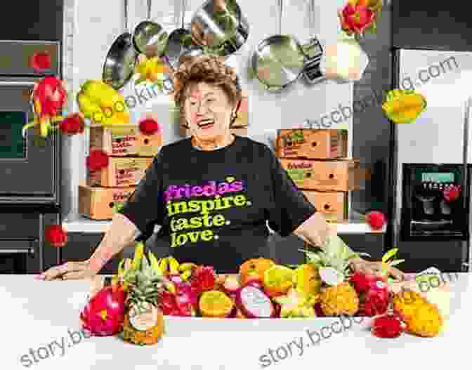 Portrait Of Frieda Caplan, A Woman With A Warm Smile, Wearing A Headscarf And Holding A Basket Of Exotic Fruits Try It : How Frieda Caplan Changed The Way We Eat