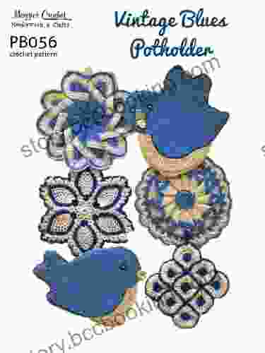 Crochet Pattern Vintage Blues Potholders PB056 R