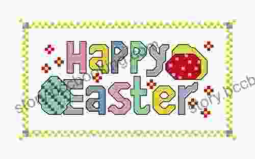 Happy Easter Cross Stitch Chart/ Pattern: Cross Stitch Design Suitable For Making Eatser Cards/ Putting In Frames